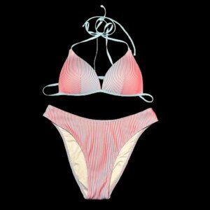 🌊 Two-Piece Striped Bikini Set – Small 🌺